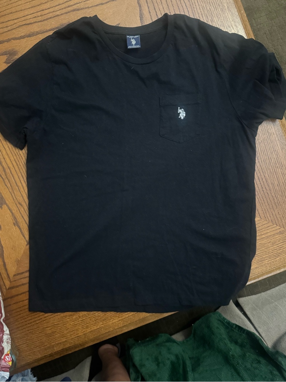 U.S. Polo Assn. Black Short Sleeve Pocket Tee with Embroidered Logo